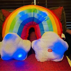 Light up stuffed Rainbow pillow